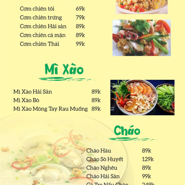 CƠM CHIÊN - MÌ XÀO - CHÁO