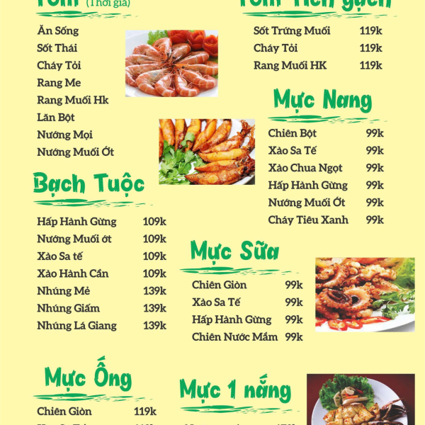 CÁC MÓN HẢI SẢN